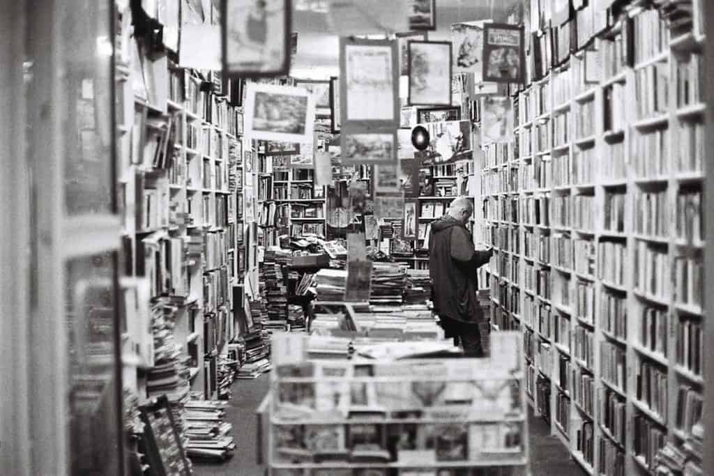 crowded bookstore