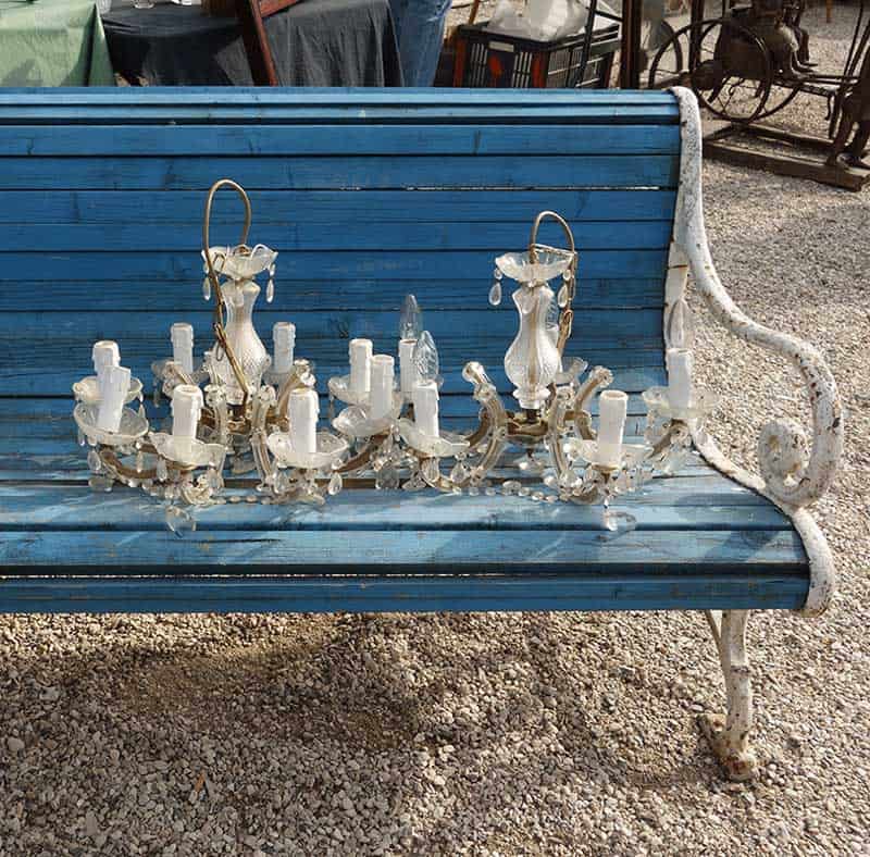 french flea market finds - chandelier