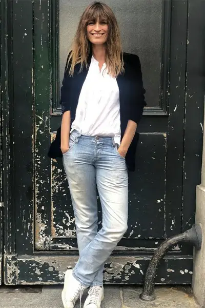 caroline de maigret in athletic shoes