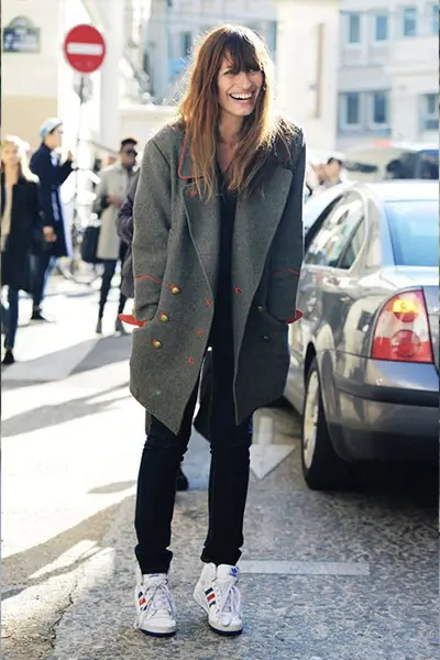 caroline de maigret in athletic shoes