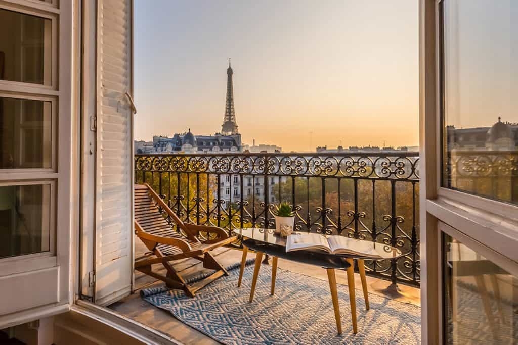 a view of the eiffel tower from a paris apartment