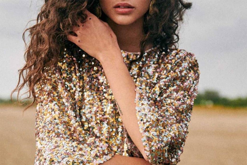 an image of a sequined top from retailer sezane