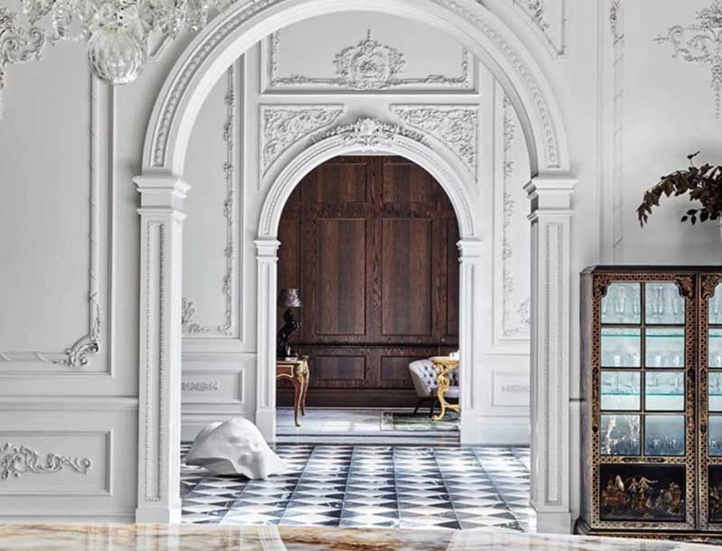 paris apartment interiors moldings