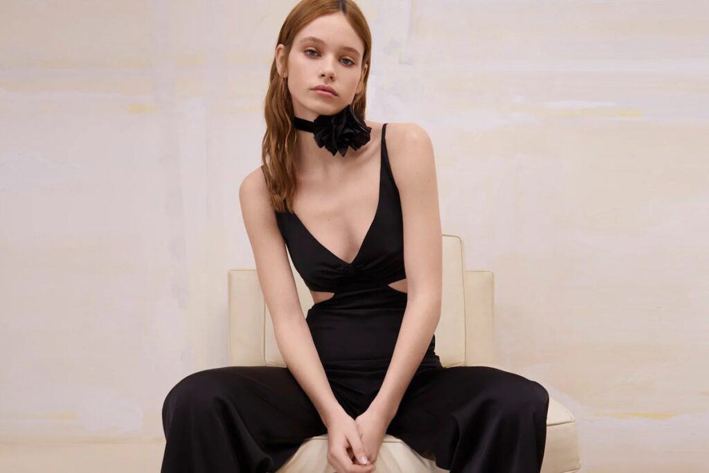 a promotional shot for the fashion brand maje