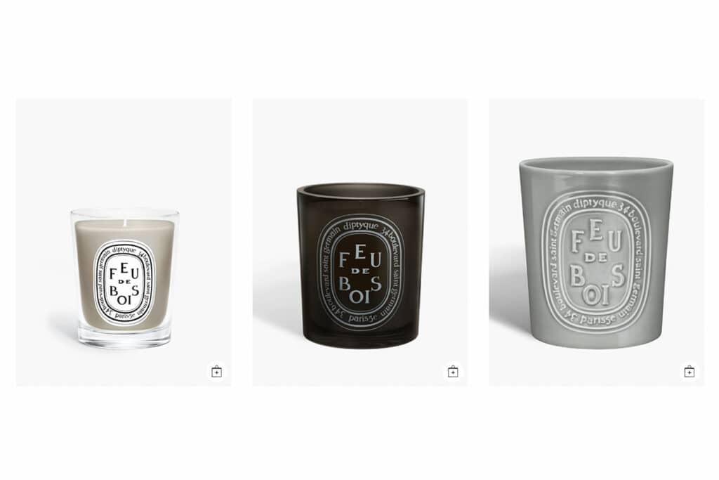 three feu de bois candles - best diptyque candle