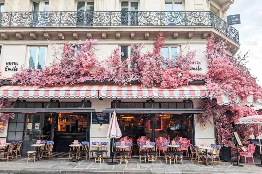 street facade of hotel emile in paris