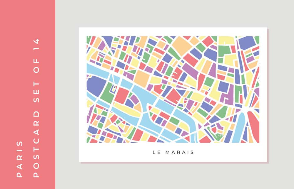 paris postcard set