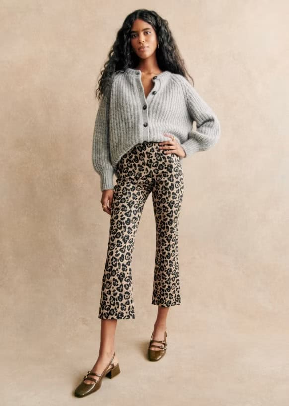 sezane leopard print pants
