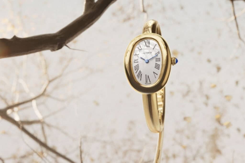is cartier cheaper in paris - image of cartier watch hanging from a branch