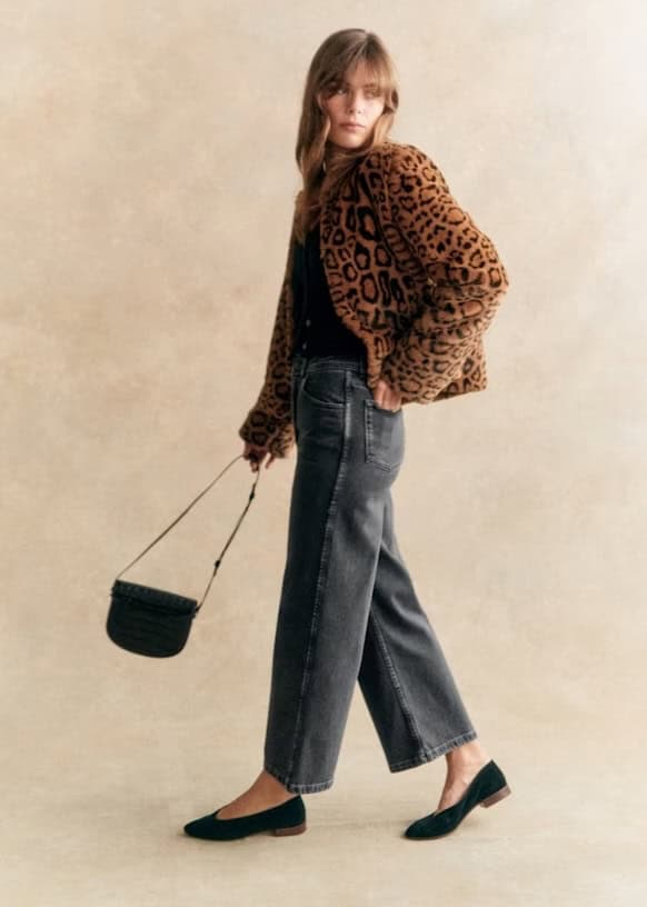 sezane cleo jacket in leopard