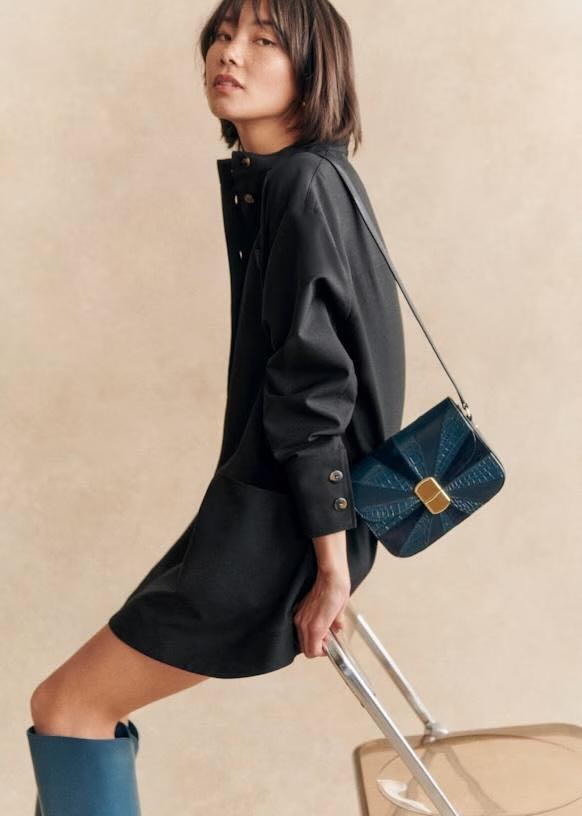 sezane mini milo in patchwork blue