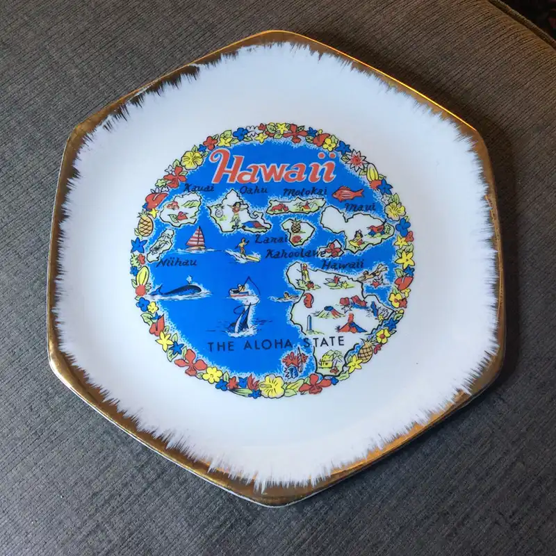 hawaii vintage plate