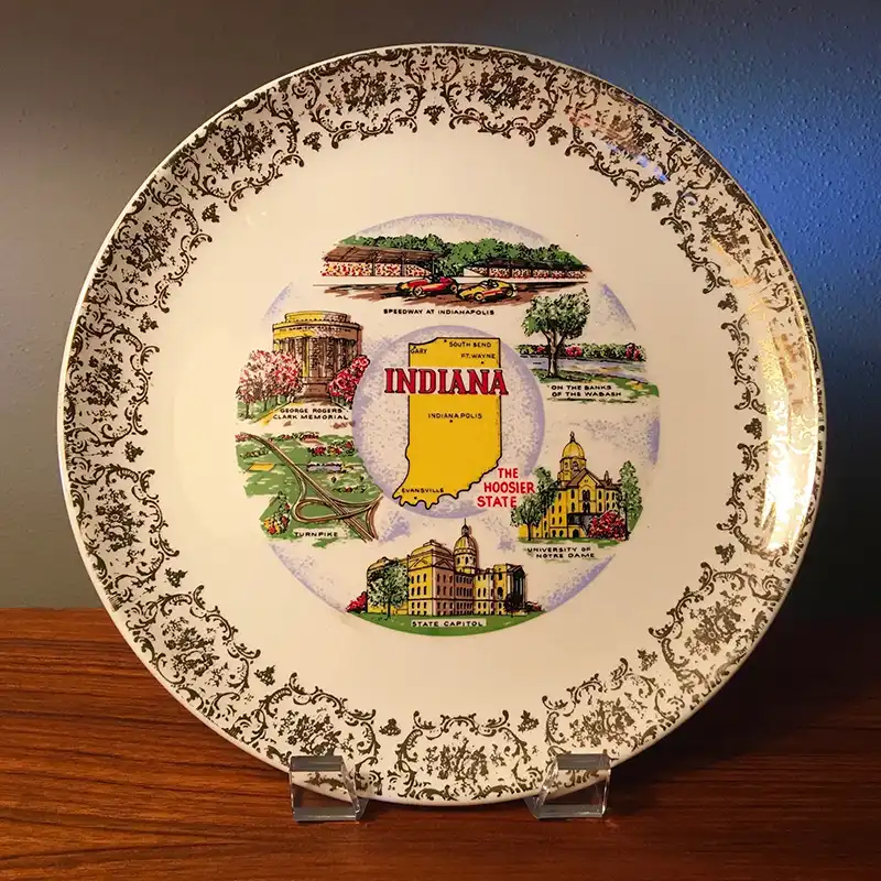 vintage indiana souvenir plate