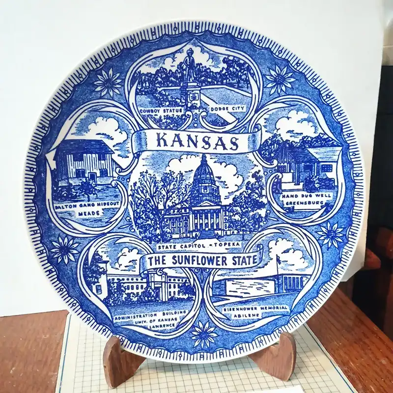 vintage kansas souvenir plate