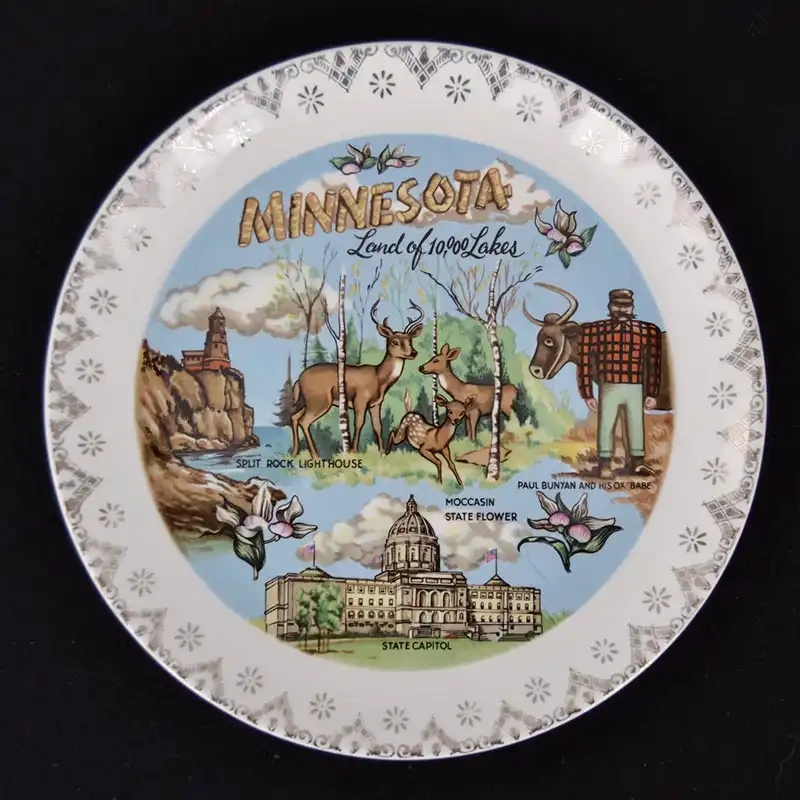 vintage minnesota souvenir plate