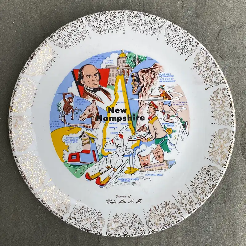 vintage new hampshire souvenir plate