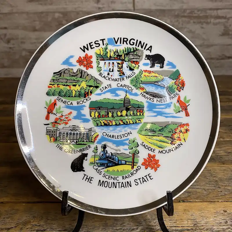 vintage west virginia souvenir plate