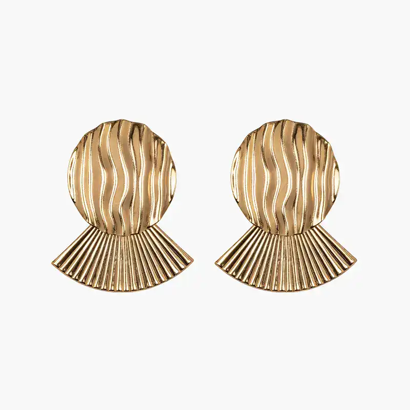 jennifer behr golden minimalist bruno earrings shown on white background