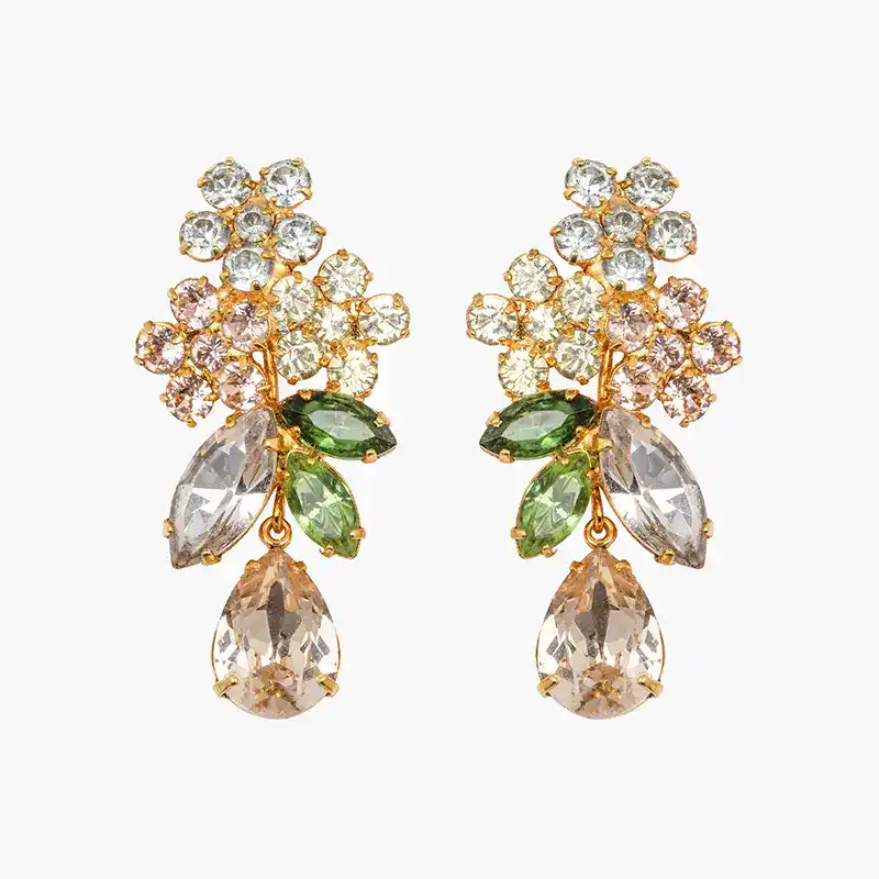 jennifer behr austrian crystal drop earrings shown on model