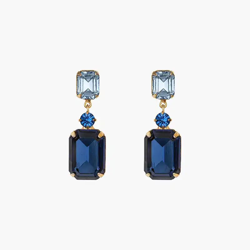 jennifer behr crystal drop justine earrings shown on white background