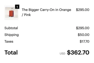 away travel receipt