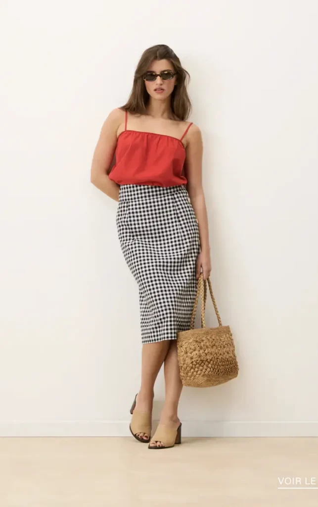 rouje gingham skirt