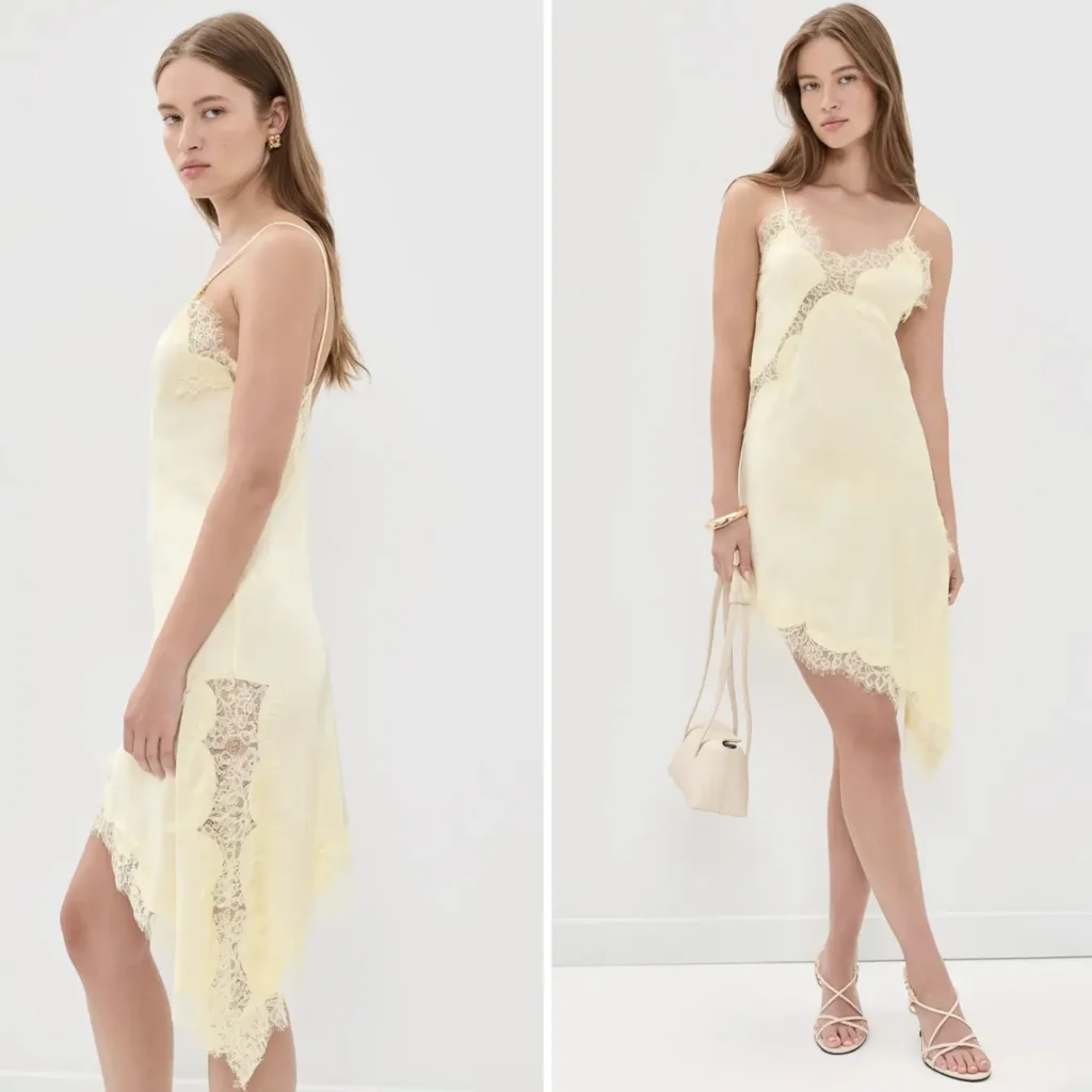 yellow slip dress